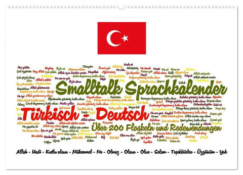 Smalltalk Sprachkalender Türkisch-Deutsch (Wandkalender 2026 DIN A2 quer), CALVENDO Monatskalender