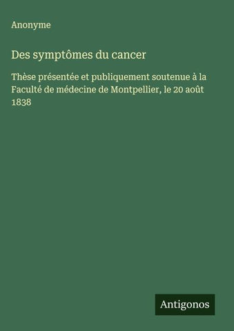 Des symptômes du cancer