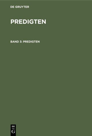 Predigten. Band 3