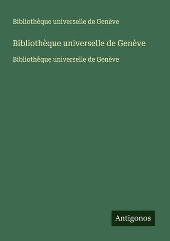 Bibliothèque universelle de Genève