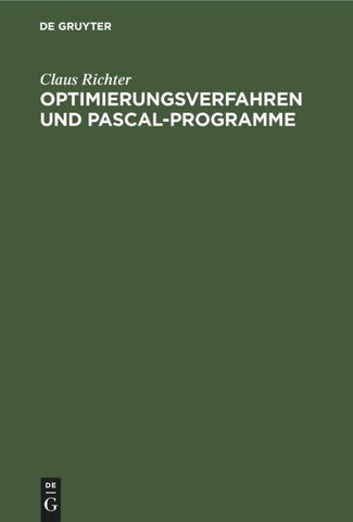 Optimierungsverfahren und PASCAL-Programme