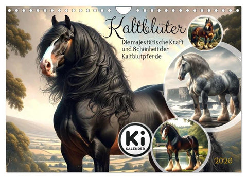 Kaltblüter - Die majestätische Kraft und Schönheit der Kaltblutpferde (Wandkalender 2026 DIN A4 quer), CALVENDO Monatskalender
