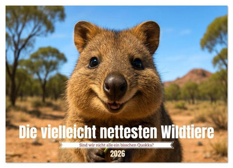 Die vielleicht nettesten Wildtiere (Wandkalender 2026 DIN A2 quer), CALVENDO Monatskalender