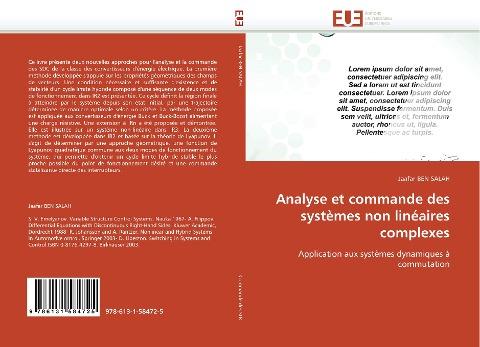 Analyse et commande des systèmes non linéaires complexes