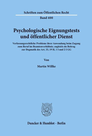 Psychologische Eignungstests und öffentlicher Dienst.