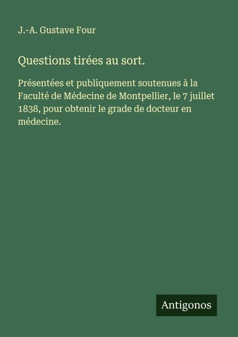 Questions tirées au sort.