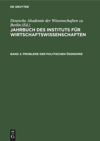 Jahrbuch des Instituts für Wirtschaftswissenschaften. Band 2