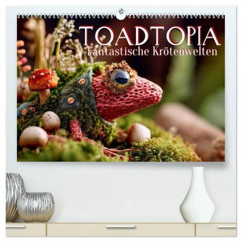 Toadtopia. Fantastische Krötenwelten (hochwertiger Premium Wandkalender 2026 DIN A2 quer), Kunstdruck in Hochglanz