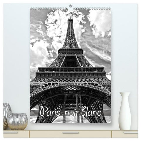 Paris noir blanc (Calendrier mural 2026 DIN A2 horizontal) calendrier de bureau