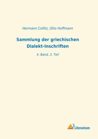 Sammlung der griechischen Dialekt-Inschriften