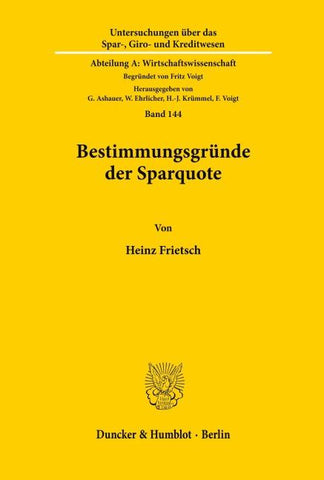 Bestimmungsgründe der Sparquote.