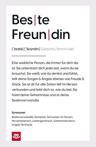 Definition Beste Freundin: Das perfekte Geschenk für deine Seelenverwandte