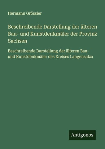 Beschreibende Darstellung der älteren Bau- und Kunstdenkmäler der Provinz Sachsen