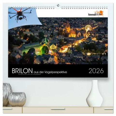 Brilon aus der Vogelperspektive (hochwertiger Premium Wandkalender 2026 DIN A2 quer), Kunstdruck in Hochglanz