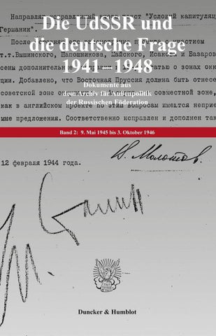 Die UdSSR und die deutsche Frage 1941-1948.