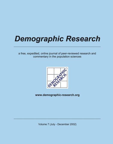 Demographic Research, Volume 7