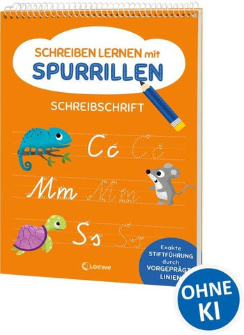 Schreiben lernen mit Spurrillen - Schreibschrift