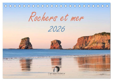 Rochers et mer (Calendrier de bureau 2026 DIN A5 vertical), CALVENDO calendrier mensuel