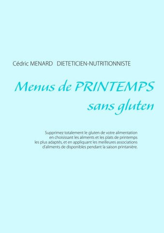 Menus de printemps sans gluten