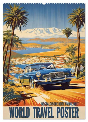 World Travel Poster - nostalgische Reise um die Welt (Wandkalender 2026 DIN A2 hoch), CALVENDO Monatskalender