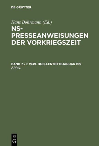 1939. Quellentexte Januar bis April. Quellentexte Mai bis August