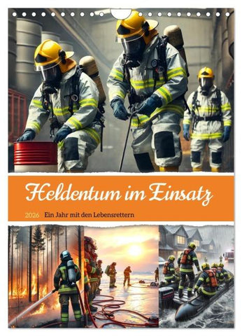 Heldentum im Einsatz - Ein Jahr mit den Lebensrettern (Wandkalender 2026 DIN A4 hoch), CALVENDO Monatskalender