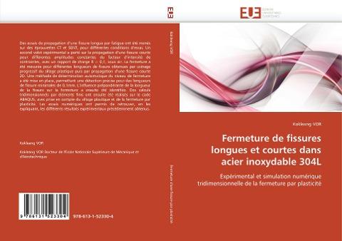 Fermeture de fissures longues et courtes dans acier inoxydable 304L