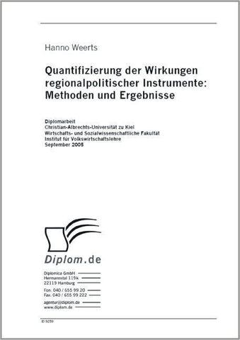 Quantifizierung der Wirkungen regionalpolitischer Instrumente: Methoden und Ergebnisse