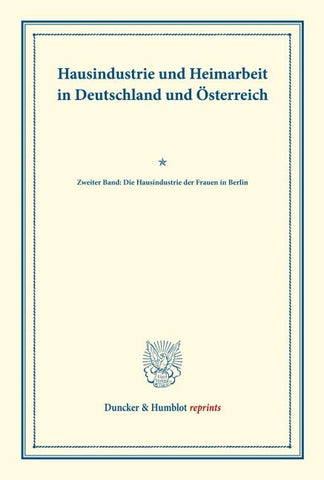 Hausindustrie und Heimarbeit in Deutschland und Österreich.