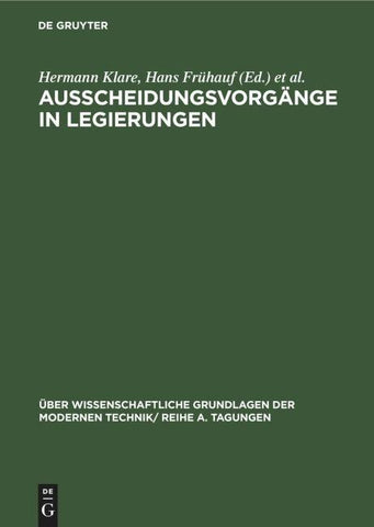 Ausscheidungsvorgänge in Legierungen