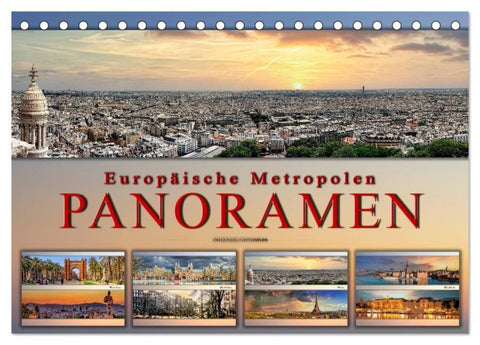 Europäische Metropolen - Panoramen (Tischkalender 2026 DIN A5 quer), CALVENDO Monatskalender