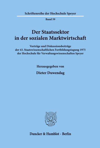 Der Staatssektor in der sozialen Marktwirtschaft.