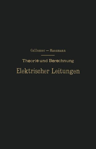 Theorie und Berechnung Elektrischer Leitungen