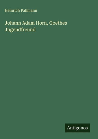 Johann Adam Horn, Goethes Jugendfreund