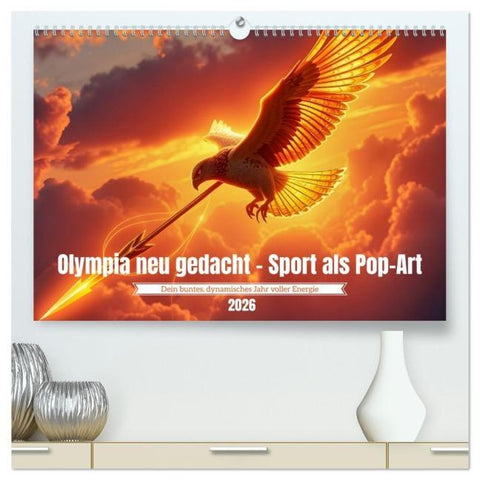 Olympia neu gedacht - Sport als Pop-Art (hochwertiger Premium Wandkalender 2026 DIN A2 quer), Kunstdruck in Hochglanz