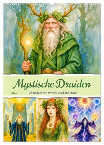Mystische Druiden - Verbindung von Mythos, Natur und Magie (Wandkalender 2026 DIN A2 hoch), CALVENDO Monatskalender