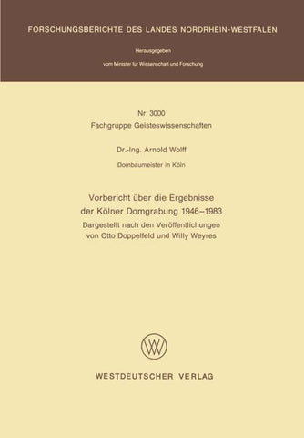 Vorbericht über die Ergebnisse der Kölner Domgrabung 1946 – 1983