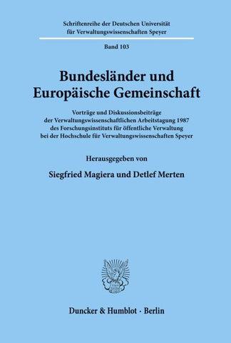 Bundesländer und Europäische Gemeinschaft.