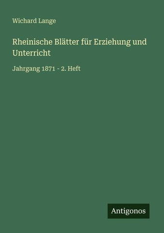Rheinische Blätter für Erziehung und Unterricht