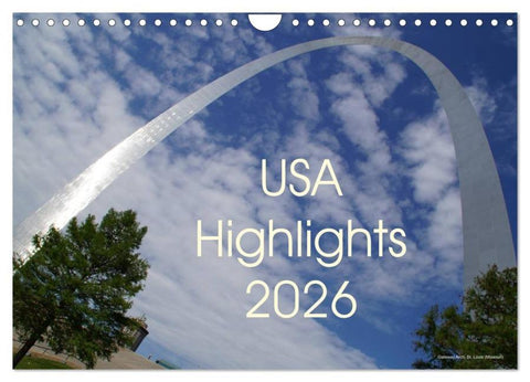 USA Highlights 2026 (Wandkalender 2026 DIN A4 quer), CALVENDO Monatskalender