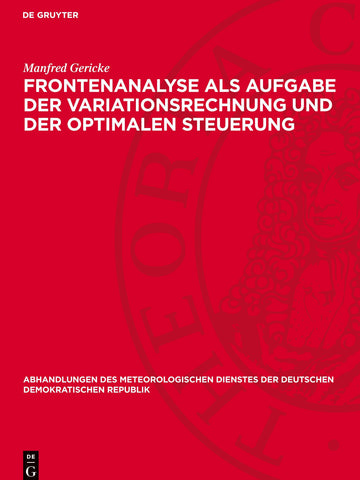 Frontenanalyse als Aufgabe der Variationsrechnung und der optimalen Steuerung