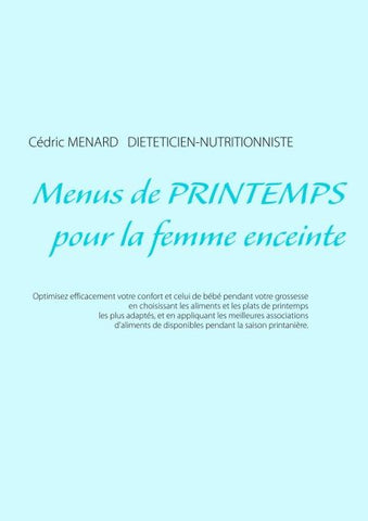 Menus de printemps pour la femme enceinte