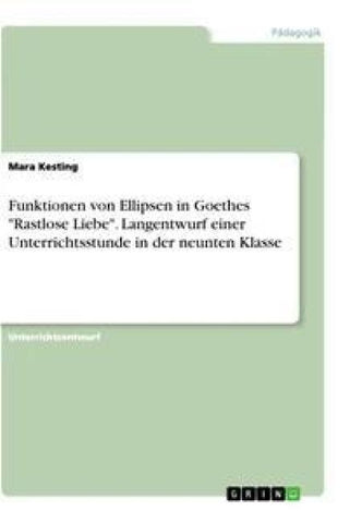 Funktionen von Ellipsen in Goethes "Rastlose Liebe". Langentwurf einer Unterrichtsstunde in der neunten Klasse