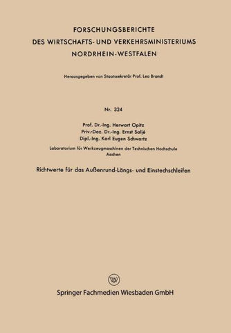 Richtwerte für das Außenrund-Längs- und Einstechschleifen