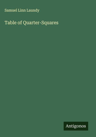 Table of Quarter-Squares