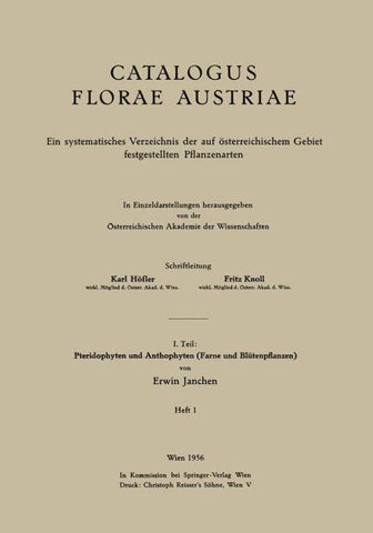I. Teil: Pteridophyten und Anthophyten (Farne und Blütenpflanzen)