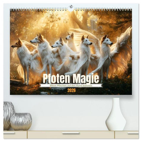 Pfoten Magie (hochwertiger Premium Wandkalender 2026 DIN A2 quer), Kunstdruck in Hochglanz