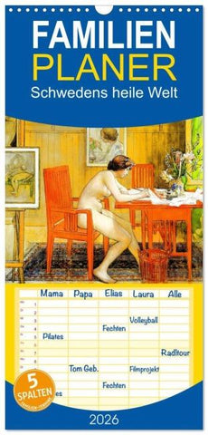 Familienplaner 2026 - Schwedens heile Welt mit 5 Spalten (Wandkalender, 21 x 45 cm) CALVENDO
