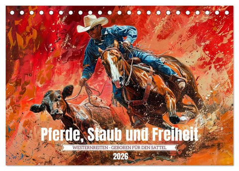 Pferde, Staub und Freiheit (Tischkalender 2026 DIN A5 quer), CALVENDO Monatskalender