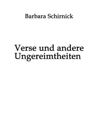 Verse und andere Ungereimtheiten